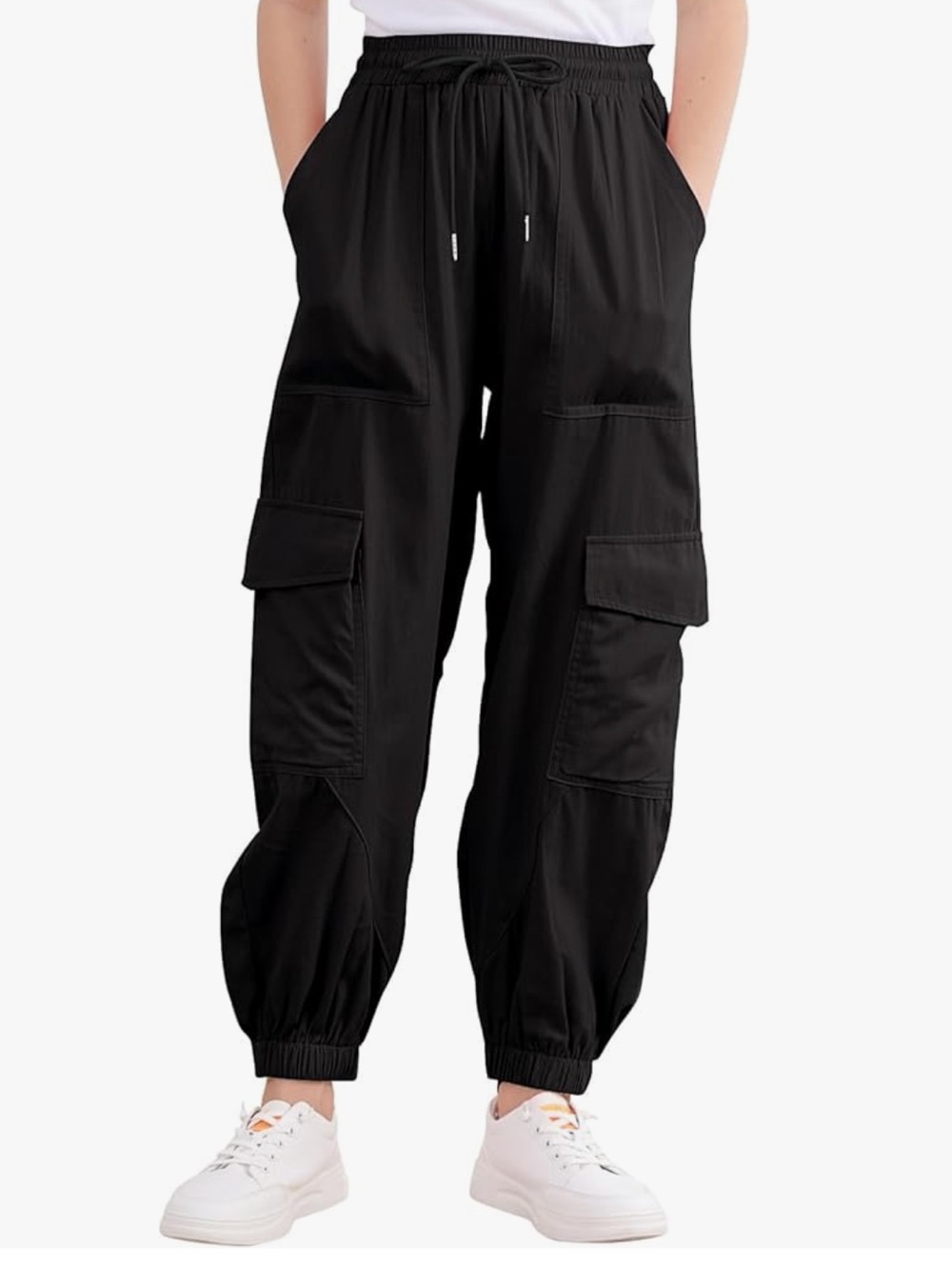 Girls Black Cargo Jogger Pants - great for Hip-Hop / Dance Sz 6/6x